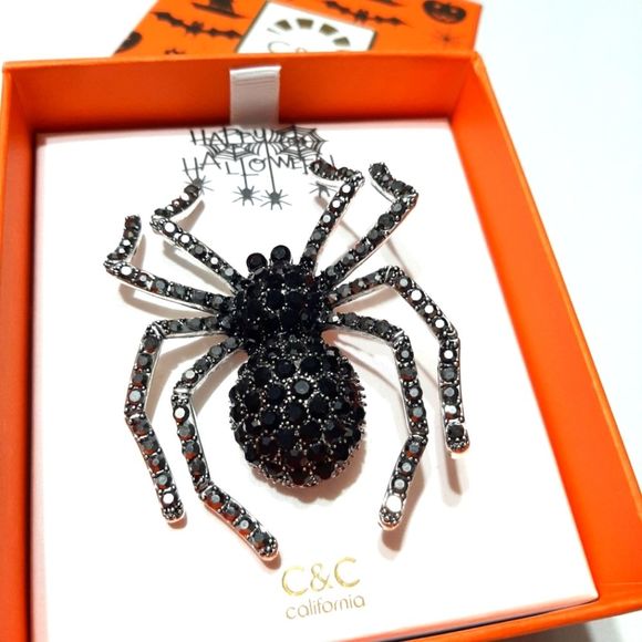 Nwt Halloween Spider Brooche - Picture 1 of 3
